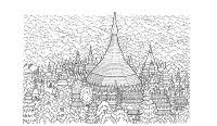 A coloring page of wonders of the world
